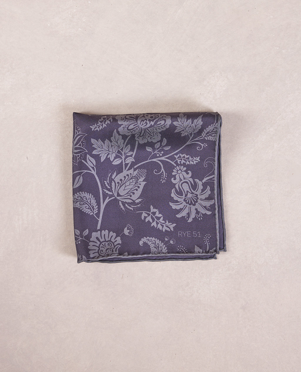 The Silk Pocket Square - Double Face - 100% Silk Pocket Square - Purple Solid / Floral